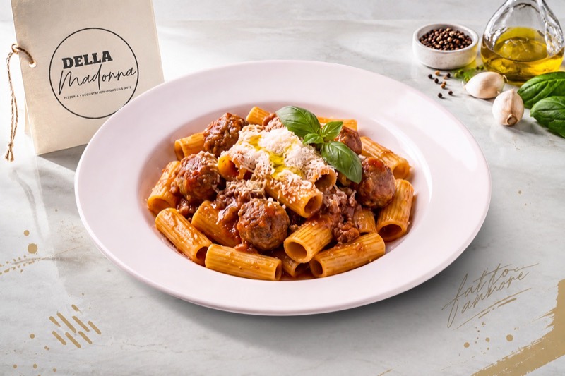 Rigatoni e polpette
