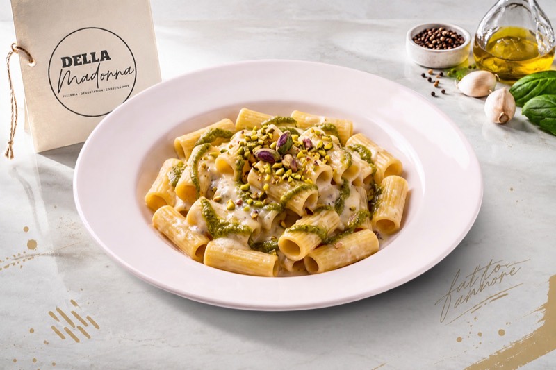 Rigatoni gorgonzola et pistache
