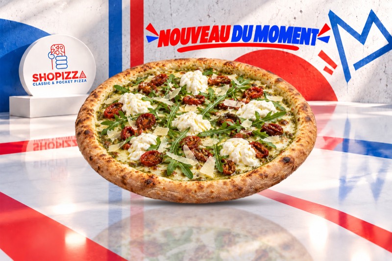 Pizza burrata pesto